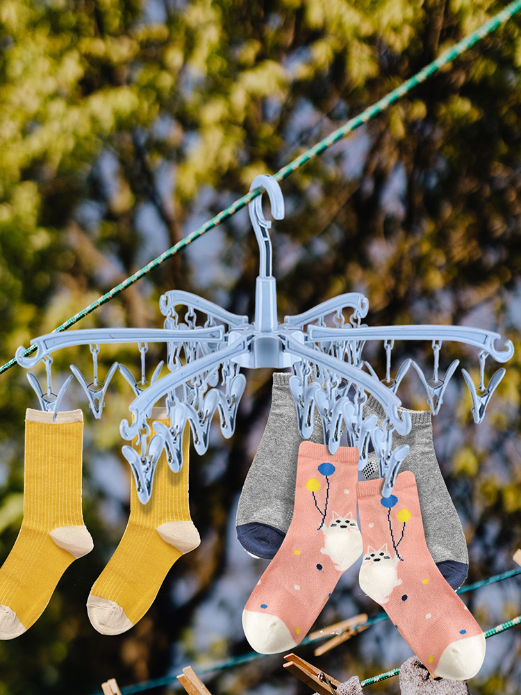 24 Clips Folding Clothes Dryer - Sock Organizer Tray recension och pris